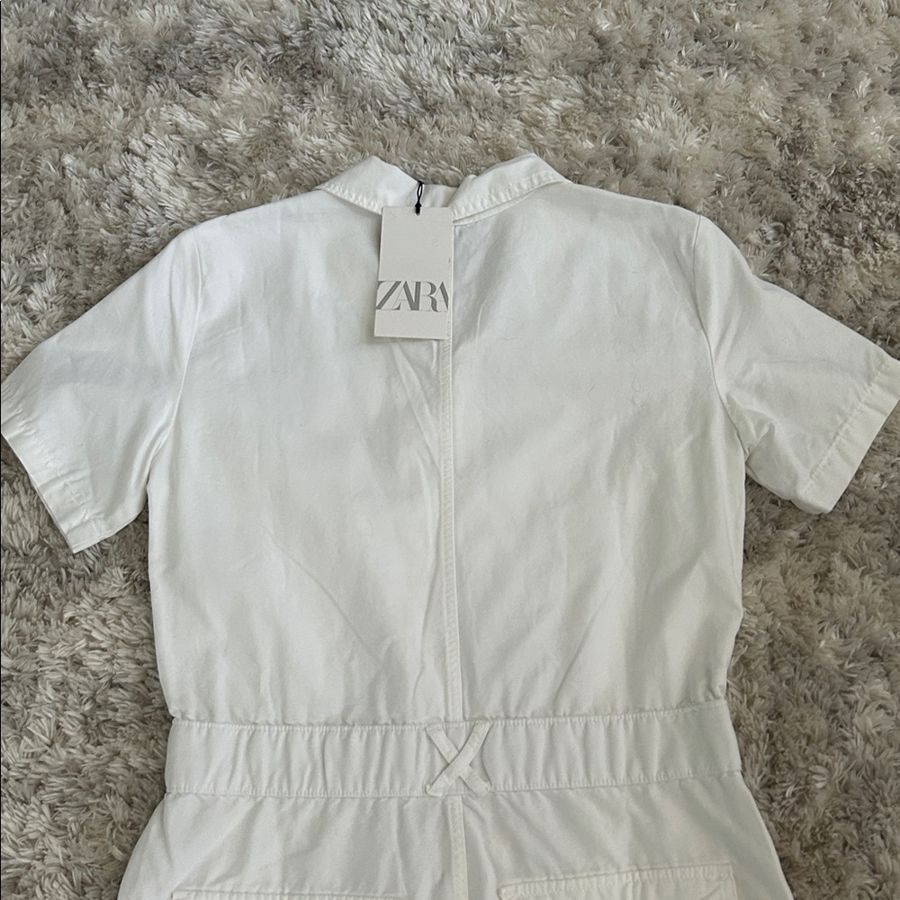 Zara White Button-Up Romper - Picture 5 of 7